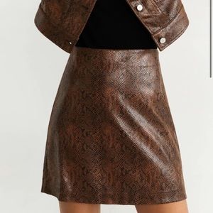 Mango snake print mini skirt